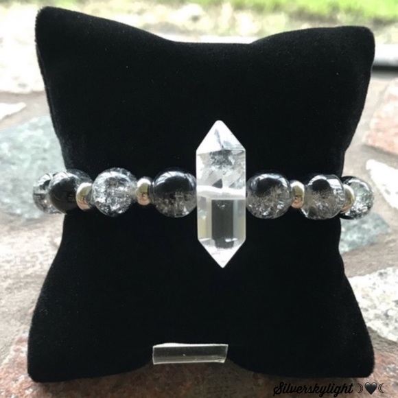 Double point healing crystal quartz bead bracelet - Picture 7 of 8